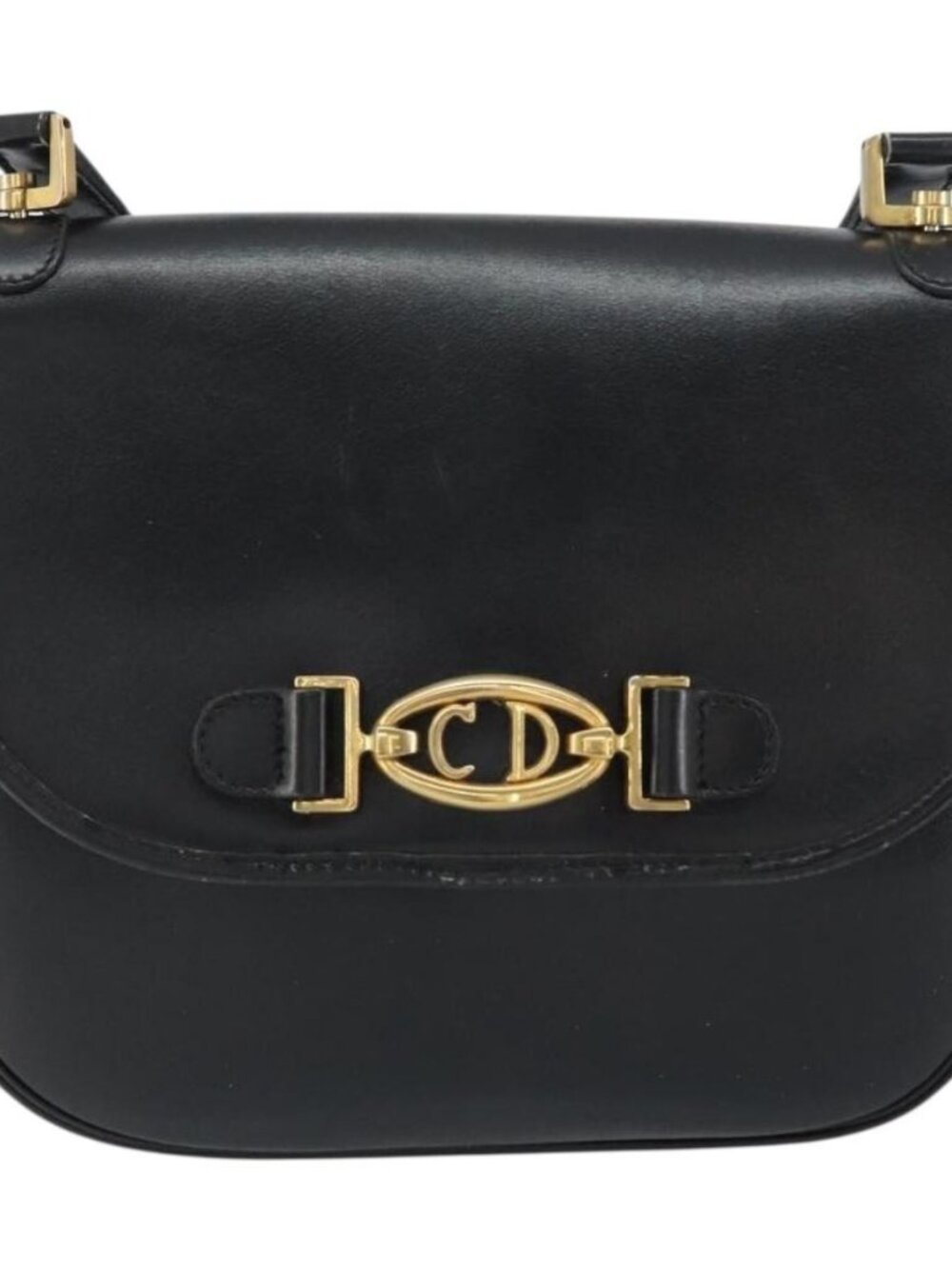 Christian Dior Shoulder Bag Leather Black Gold Auth 156492 - Picture 2 of 16